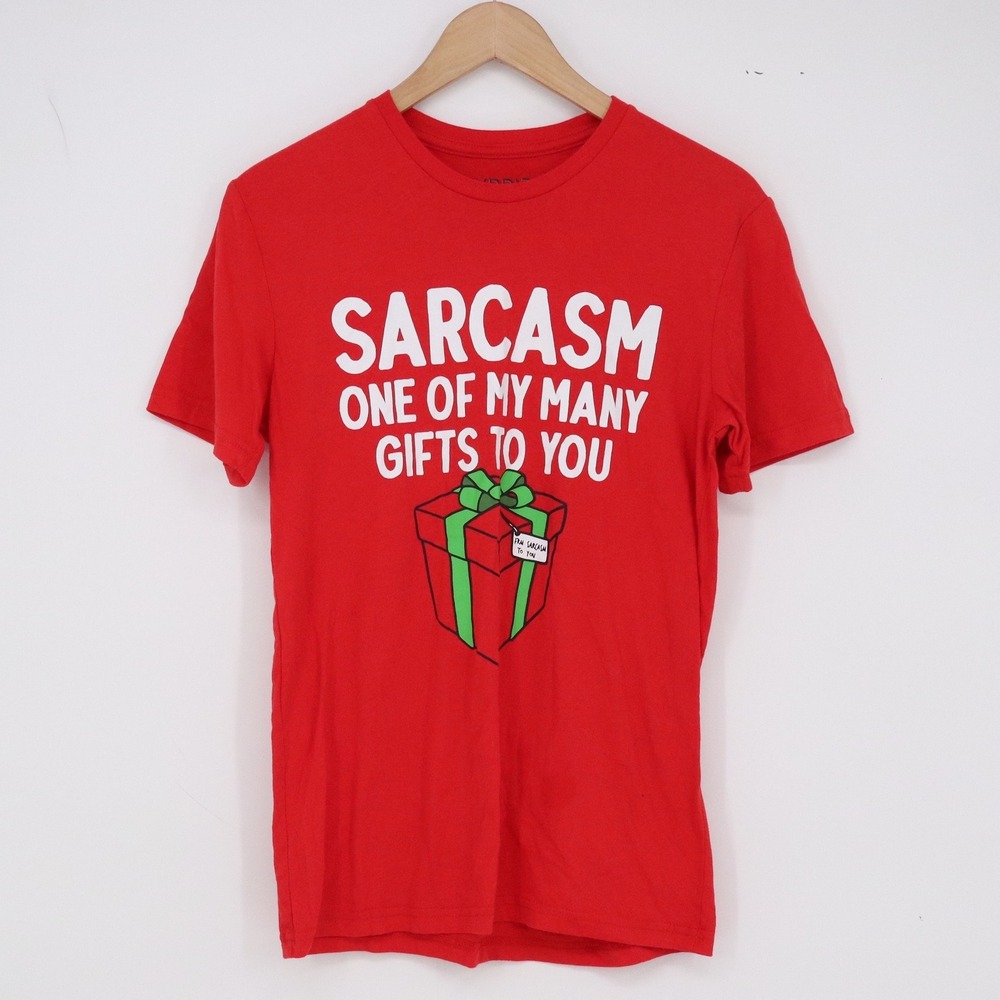 Hybrid Apparel T-Shirt Mens S Sarcasm Gift Graphic Red Short Sleeve Excellent